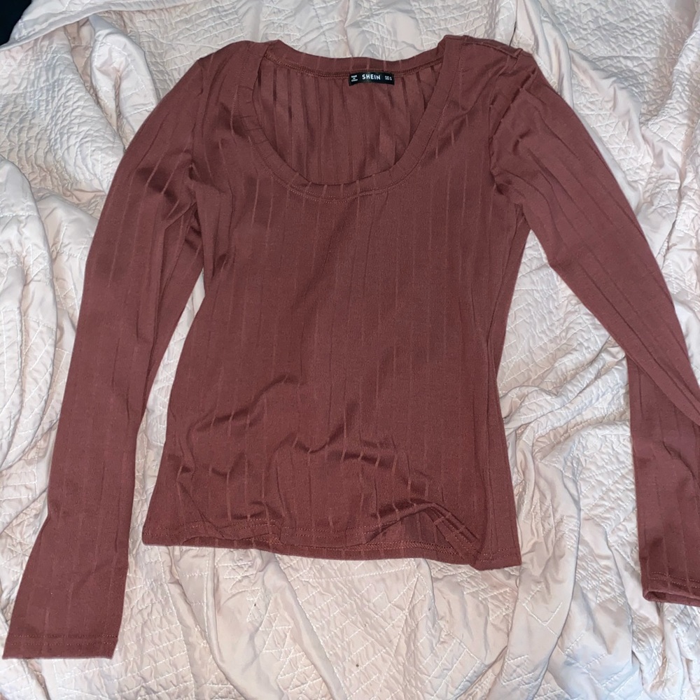 SHEIN ribbed long sleeve top